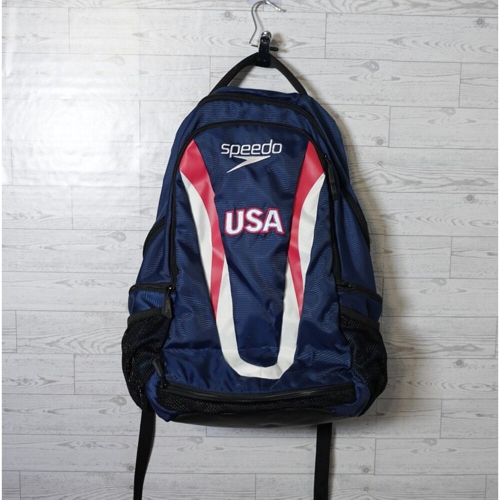Speedo USA Gold Medalist Swim Large 35L  Backpack Book Bag Red White Blue